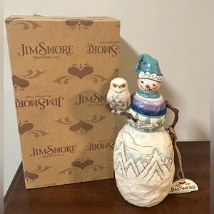*OPEN NEW IN BOX* Jim Shore Have A Hoot This Winter Snowman With Owl 4034372